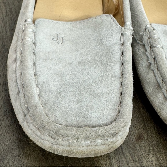 Janie and Jack Kids Size 9 Gray Suede Leather Slip On Loafers Classic Preppy - Picture 4 of 13